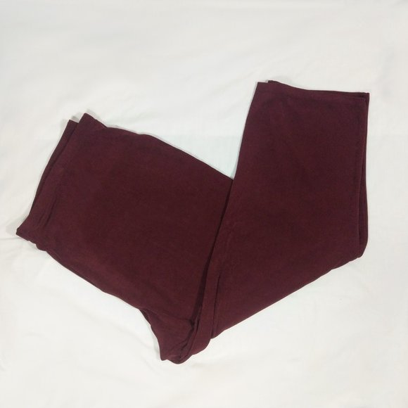 NWT 3X B.L.E.U. Maroon/Wine Ribbed Acetate Pants - Picture 2 of 6